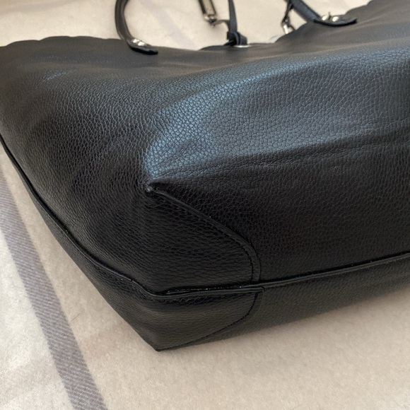 2 Piece Faux Leather Black Tote and Crossbody Purse Set - Picture 8 of 16